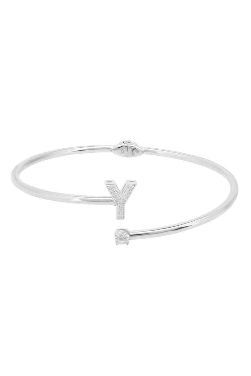 Initial Bangle Silver Y