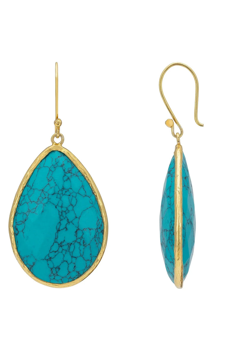 Single Drop Earrings Arizona Turquoise Gold