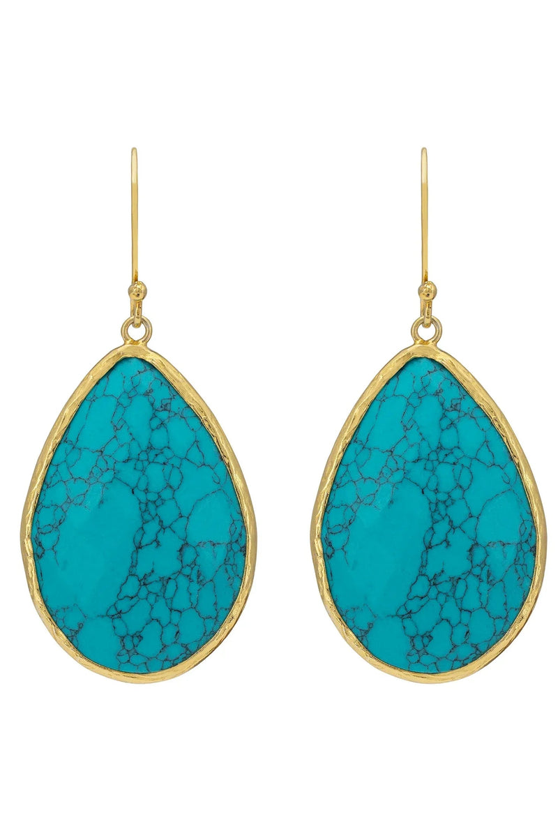 Single Drop Earrings Arizona Turquoise Gold