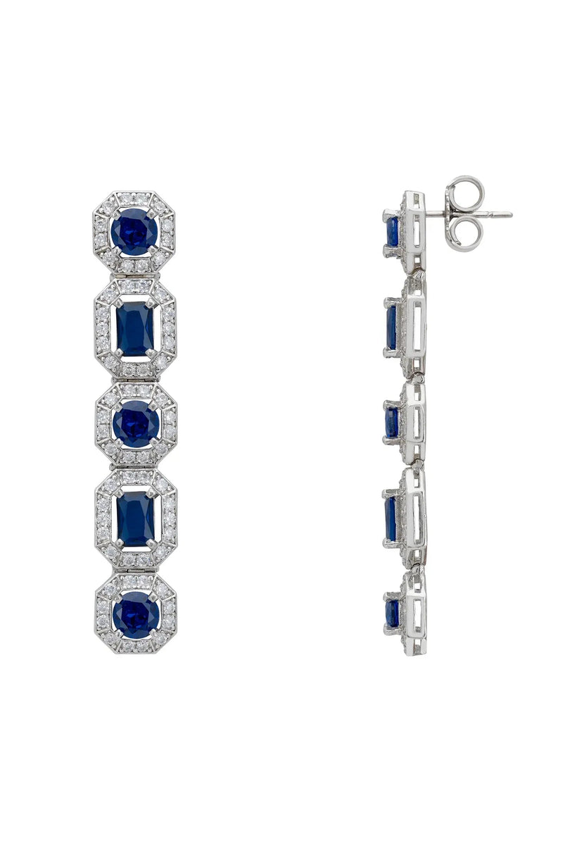 Whistledown Sapphire Gemstone Earrings Silver