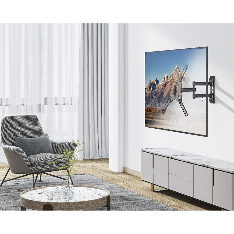 ProperAV Heavy Duty Swing Arm TV Wall Bracket 23"- 55" Tilt 20 VESA 400x400 - Black