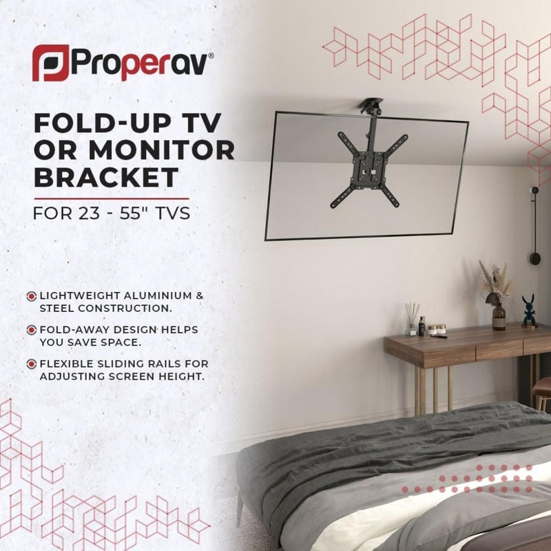 ProperAV Retractable Fold Up Ceiling TV Bracket VESA Max 400x400
