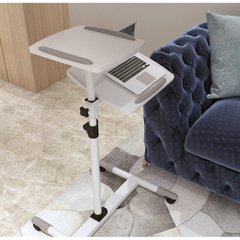 ProperAV Mobile Desk Workstation & Projector Trolley - White