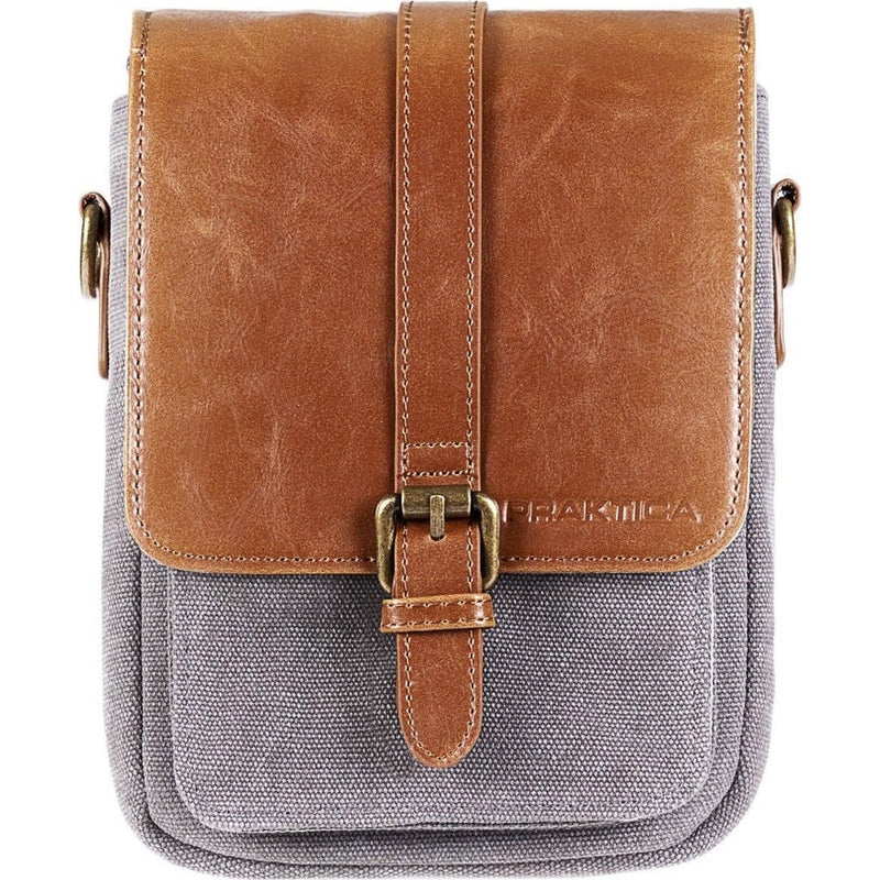 PRAKTICA Heritage Binocular Shoulder Case Bag Canvas & PU Leather - Grey/Tan