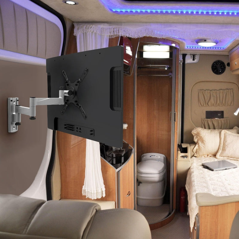 ProperAV Lockable Swing Arm TV Wall Bracket for Motorhome RV, Boat VESA Max 200x200