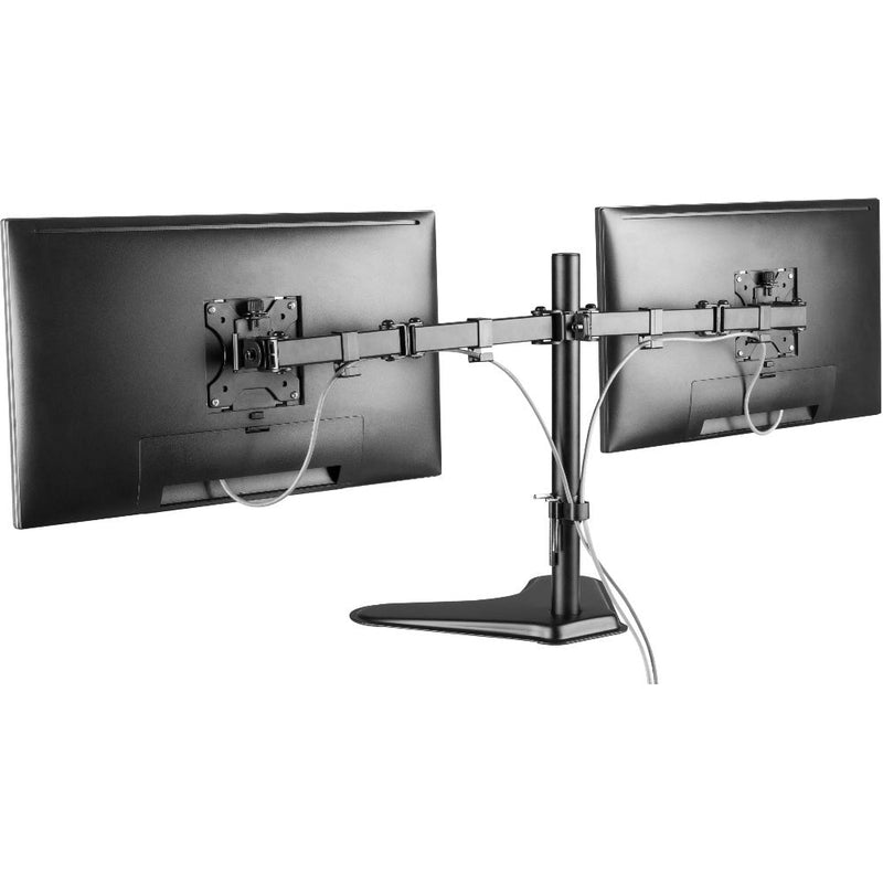 ProperAV Desk Monitor Mount Dual Swing Arm Free Standing Base 17"- 34" VESA Max 100x100
