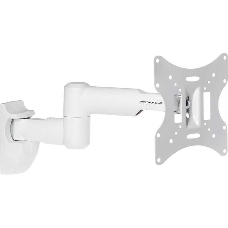 ProperAV Swing Arm TV Wall Bracket 23- 46" Tilt 20 VESA Max 200x200 Dual Pivot - White