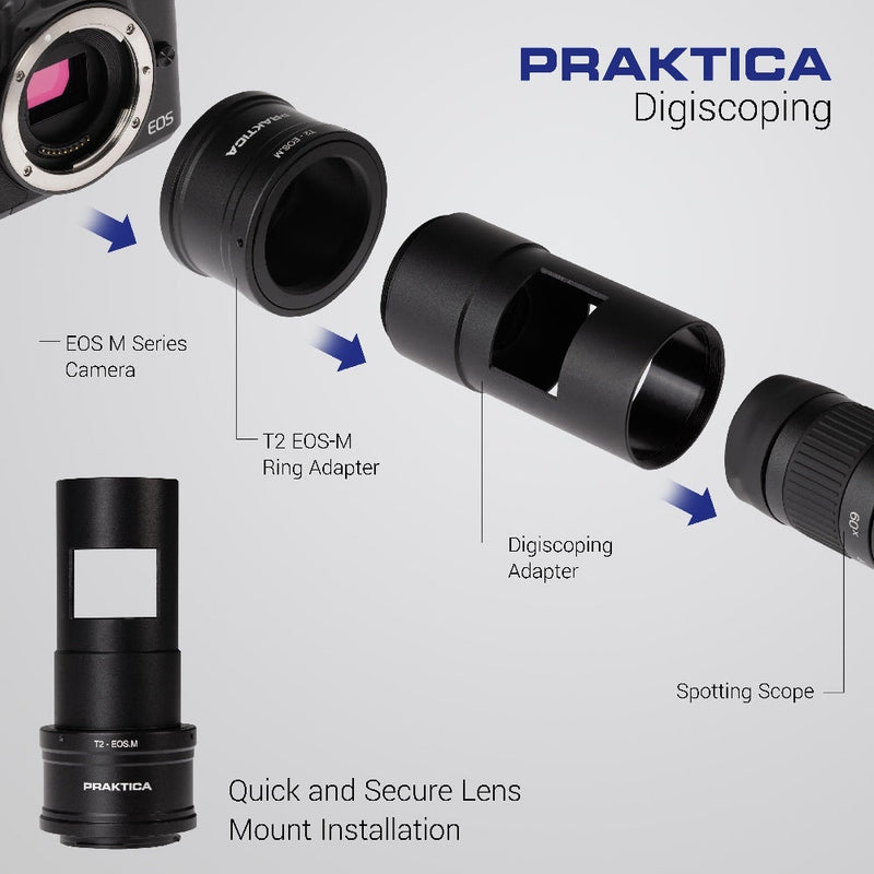 PRAKTICA T2 Adapter for Canon EOS -M Lens Mount with 42mm Eye Piece Thread