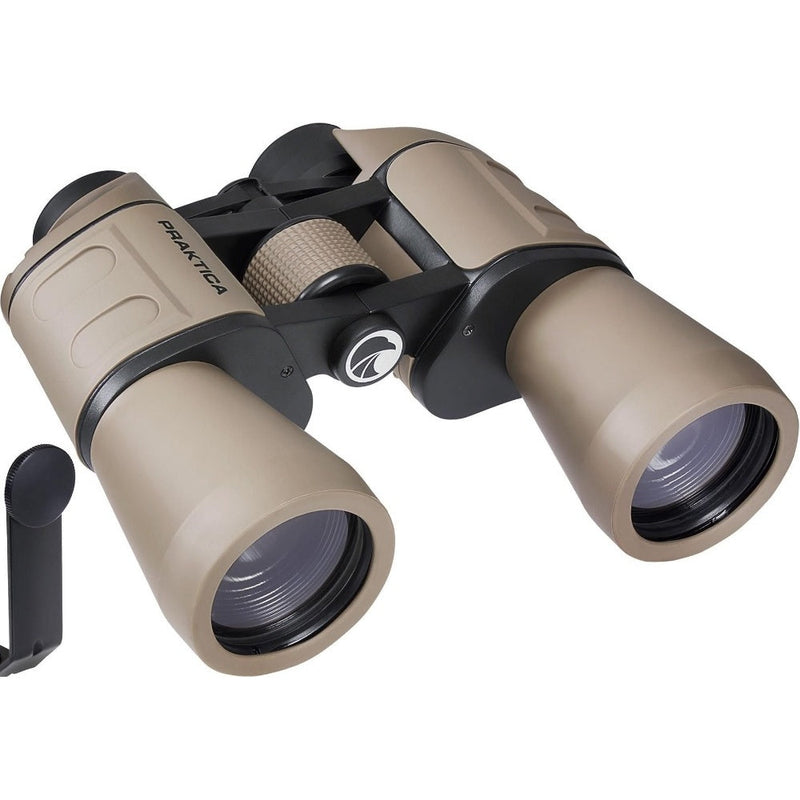 PRAKTICA Falcon 10x50mm Porro Prism Field Binoculars - Sand - Binoculars & Tripod Mount