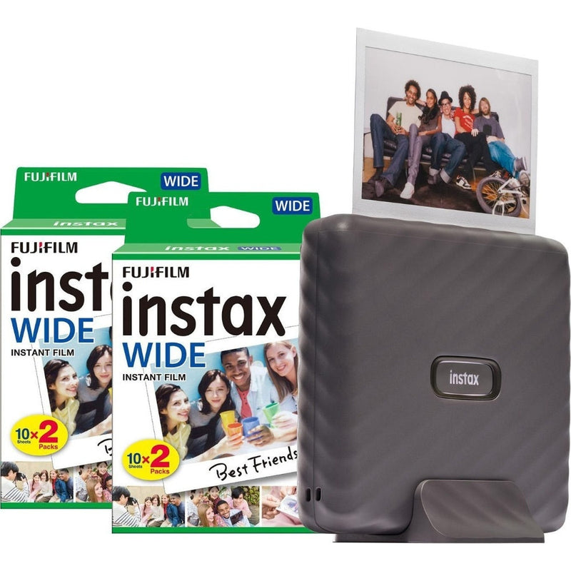 Fujifilm Instax Link Wide Printer - Mocha Grey - Printer & 40 Shot Pack