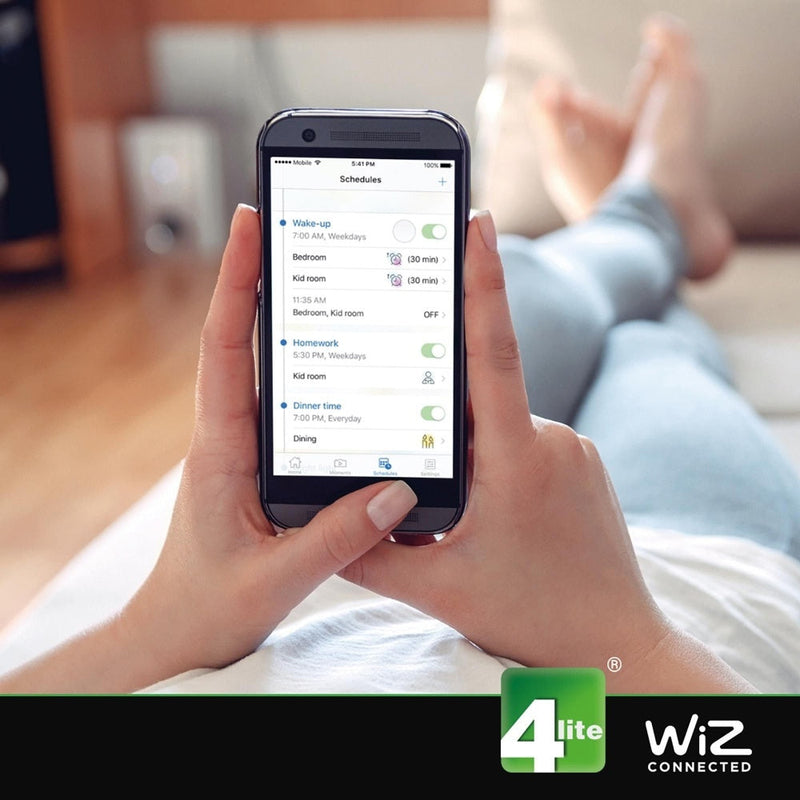 4lite WiZ Connected C35 Candle Filament Amber WiFi LED Smart Bulb - E14 Small Screw - Pack of 3