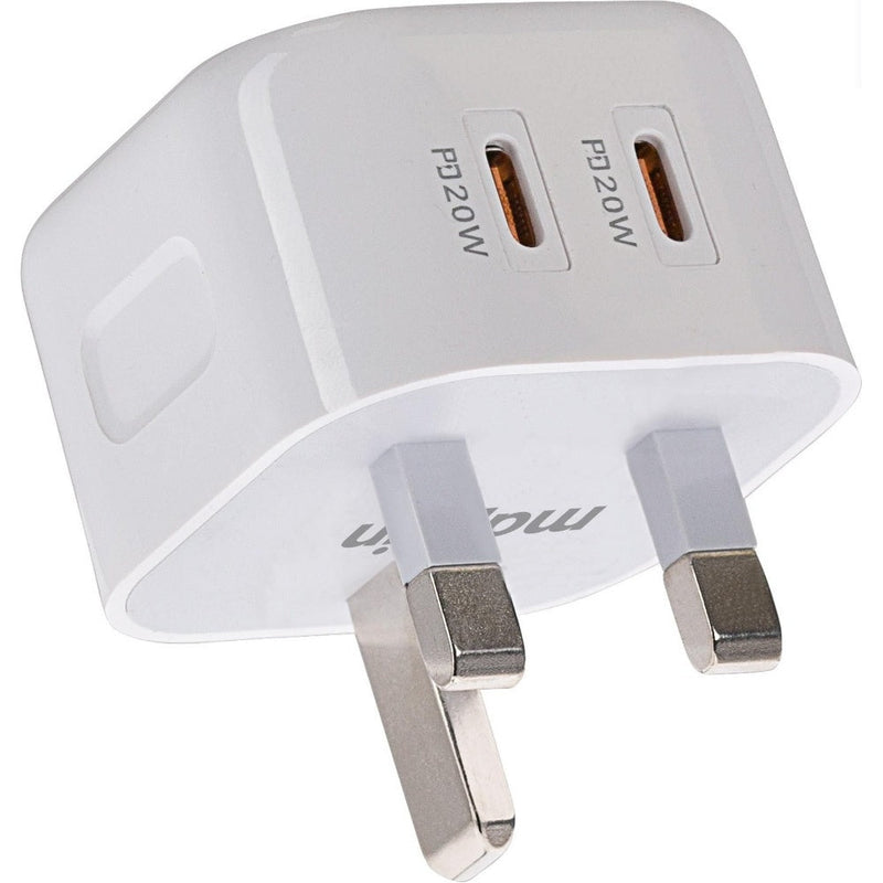 Maplin 2 Port USB Wall Charger 2x USB-C PD 20W High Speed Charging