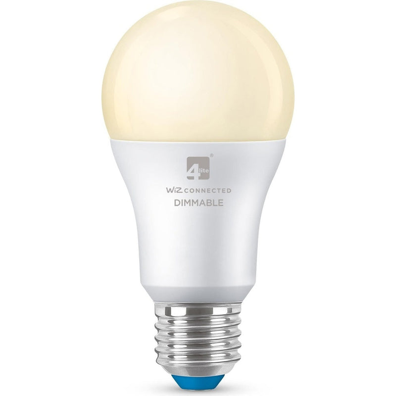 4lite WiZ Connected A60 Warm White WiFi LED Smart Bulb - E27 Large Screw - Pack of 2 + Sensor