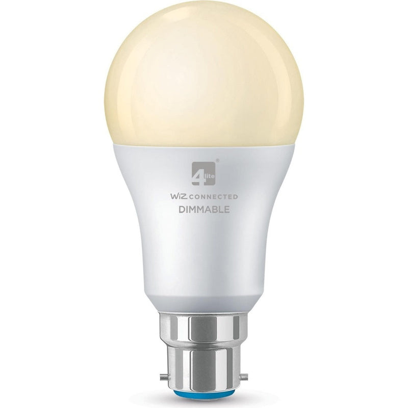 4lite WiZ Connected A60 Warm White WiFi LED Smart Bulb - B22 Bayonet Cap - Pack of 2 + Sensor