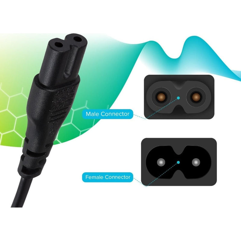 Maplin Power Lead IEC C7 Fig 8 2 Pin Plug to UK 3 Pin Mains Plug - 1m, 3 Amp Fuse