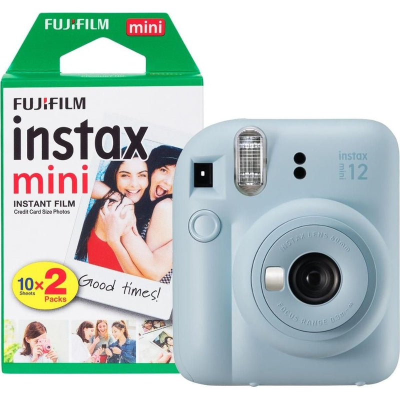 Fujifilm Instax Mini 12 Instant Camera - Pastel Blue - Camera & 20 Shot Pack