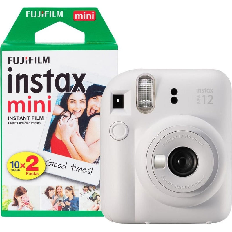 Fujifilm Instax Mini 12 Instant Camera - Clay White - Camera & 20 Shot Pack