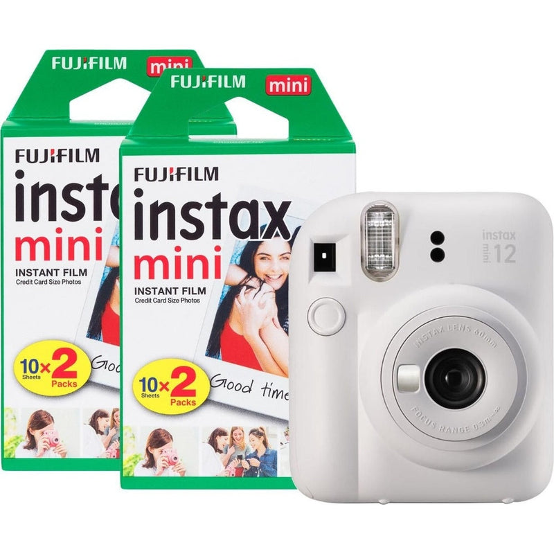 Fujifilm Instax Mini 12 Instant Camera - Clay White - Camera & 40 Shot Pack