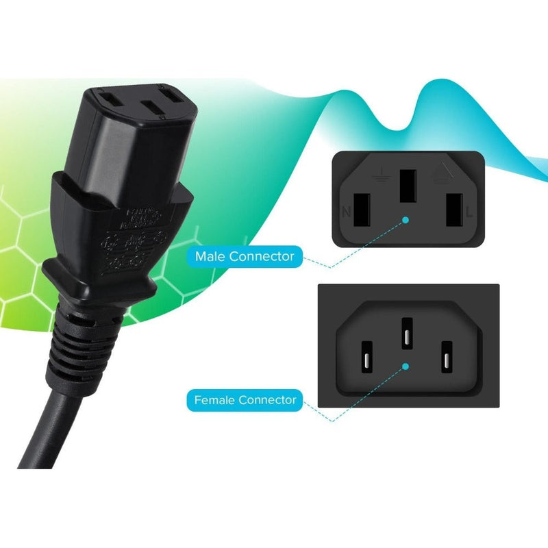 Maplin Power Lead IEC C13 Female Plug to UK 3 Pin Mains Plug - 3m, 13 Amp Fuse
