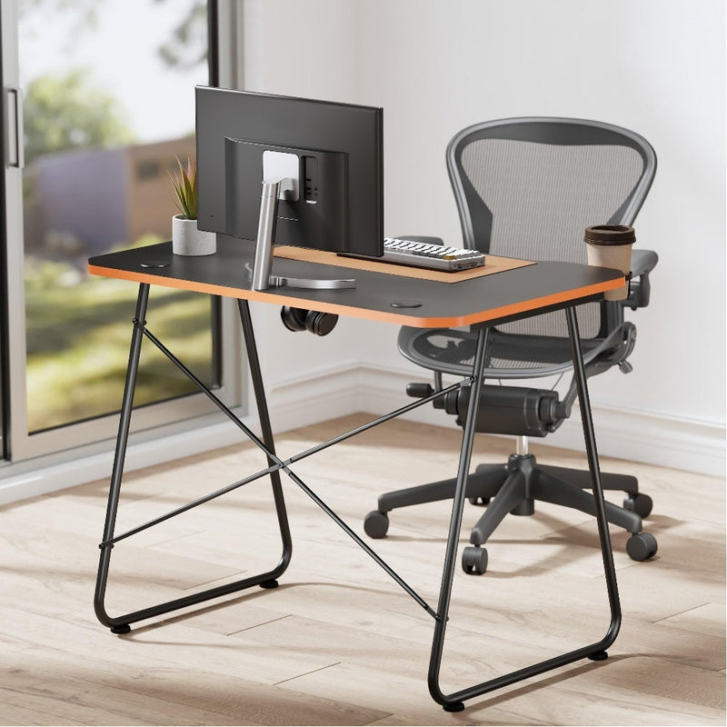 ProperAV Computer Workstation Gaming Desk Black/Orange