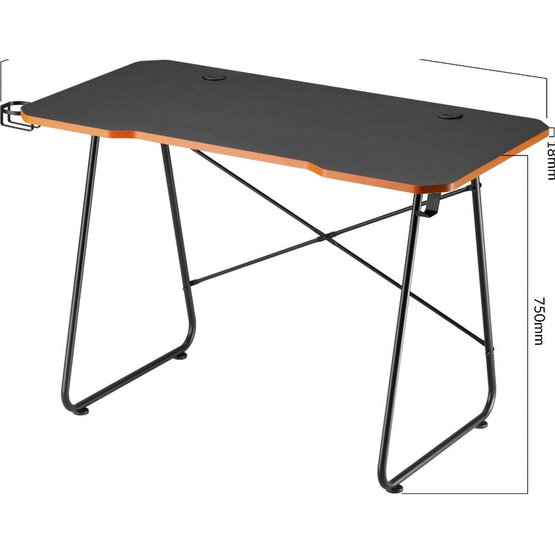 ProperAV Computer Workstation Gaming Desk Black/Orange