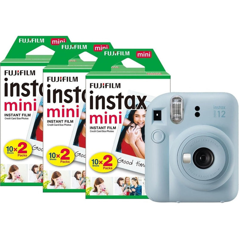 Fujifilm Instax Mini 12 Instant Camera - Pastel Blue - Camera & 60 Shot Pack