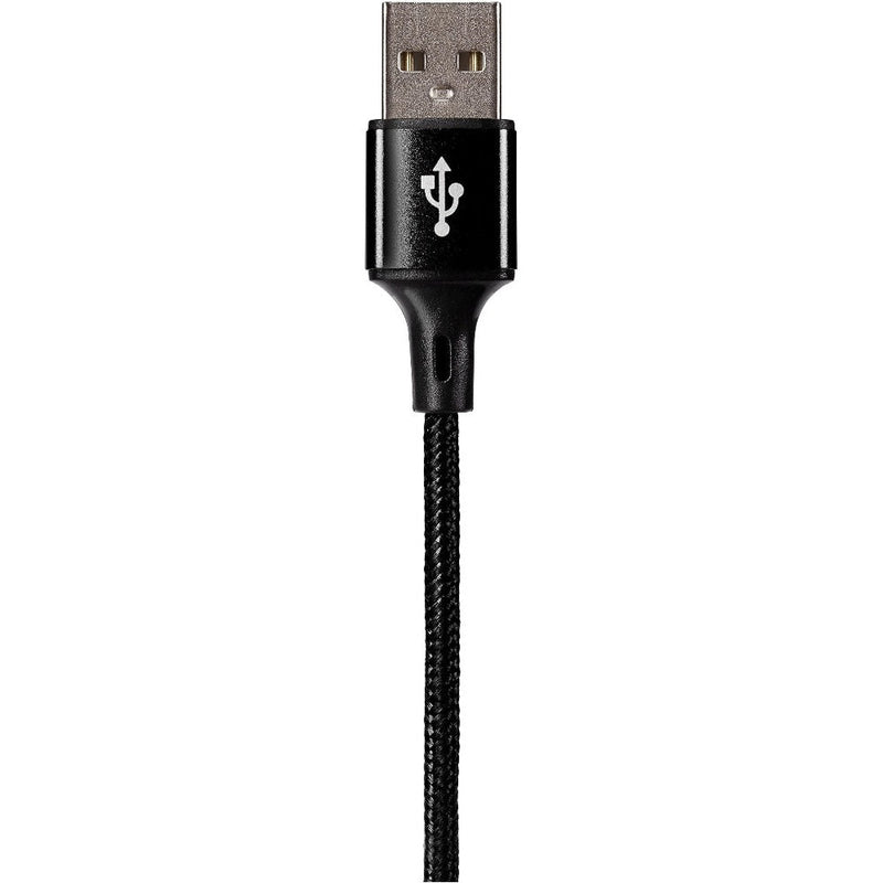 Maplin USB-A to 3-in-1 Multi-Charging USB-C / Lightning / Micro USB Braided Cable - Black