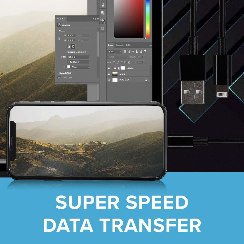 Maplin USB-A to Lightning Connector Cable TPE Jacket 12W 1m Black