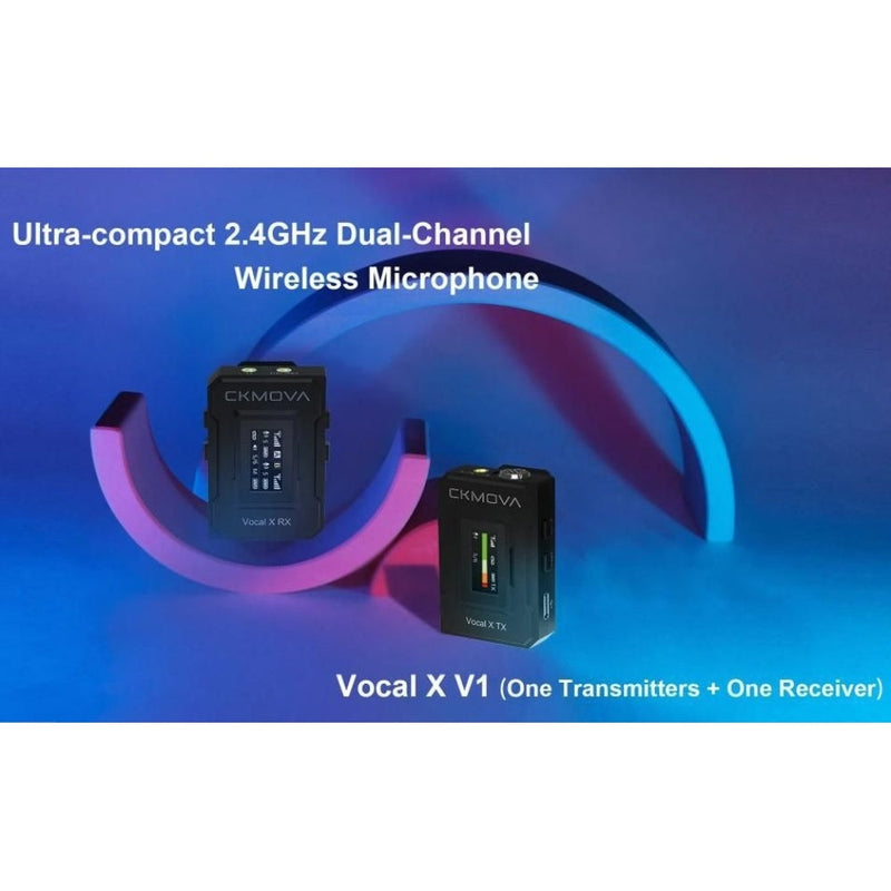 Maplin CKMOVA VOCAL X V1 Ultra Compact 2.4GHZ Dual Channel Wireless Microphone System 1x Transmitter 1 x Receiver Kit