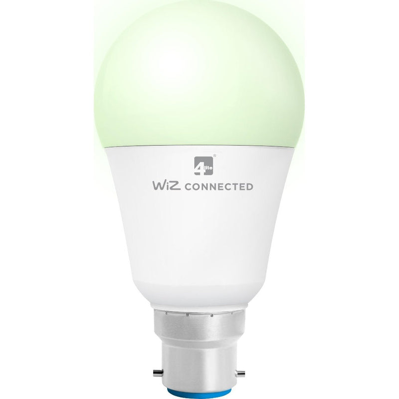 4lite WiZ Connected Smart Lighting Kit including 6x B22 Bayonet Bulbs, 1x Remote Control & 2x 3-Pin UK Plugs