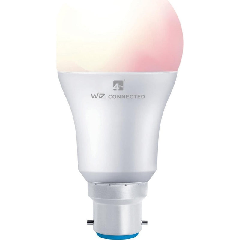 4lite WiZ Connected Smart Lighting Kit including 6x B22 Bayonet Bulbs, 1x Remote Control & 2x 3-Pin UK Plugs