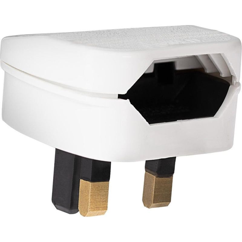 Maplin Euro 2 Pin Plug to UK Mains Plug Converter with 5 Amp Fuse & Screw Cover - White