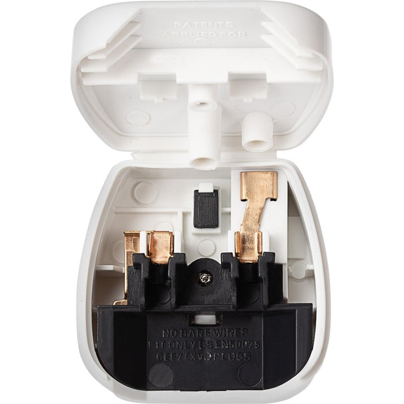 Maplin Euro 2 Pin Plug to UK Mains Plug Converter with 5 Amp Fuse & Screw Cover - White