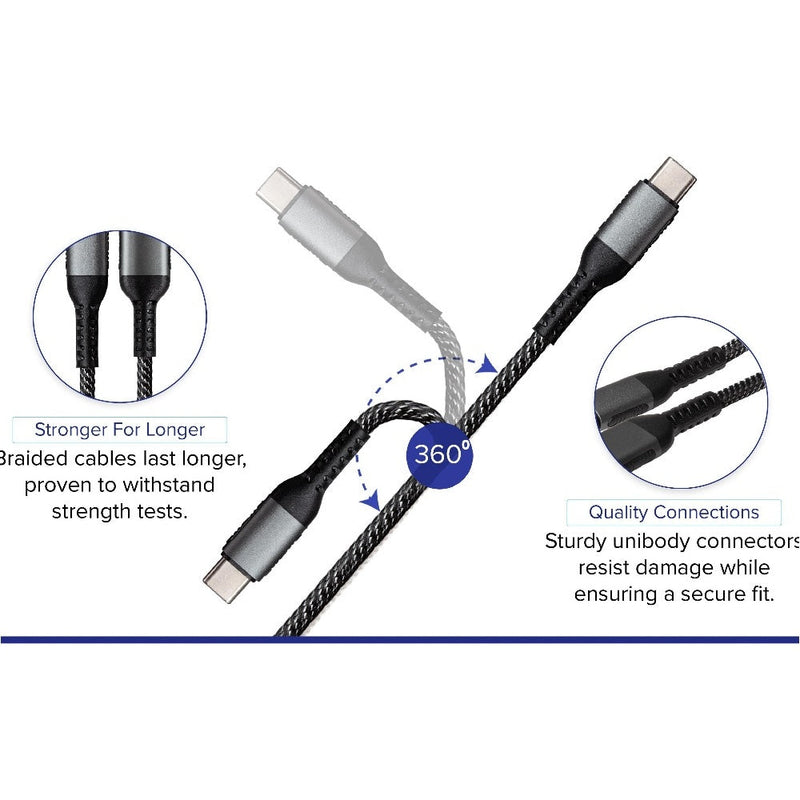 PRAKTICA USB-C to USB-C Braided Camera Charging Cable