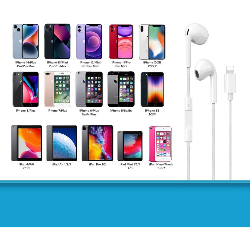 Maplin Wired Earbuds Lightning Classic Fit Hands Free Calling Volume Button