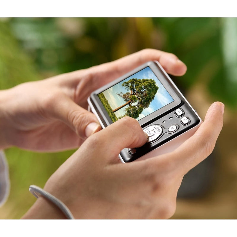 PRAKTICA DZ13 Compact Digital Camera - White - Camera + Sandisk 32GB MicroSD Card + Selfie Stick
