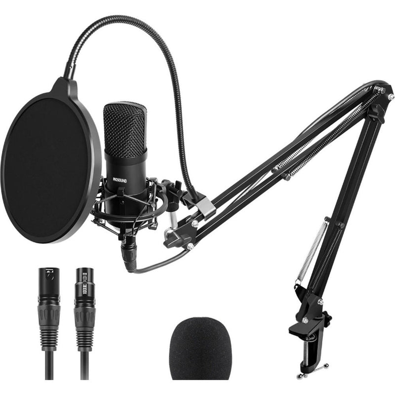 ProSound XLR Microphone with Boom Arm Kit Professional Cardioid Polar Pattern
