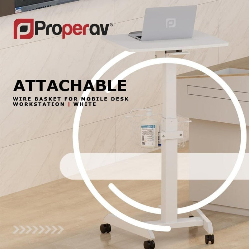 ProperAV Wire Basket for Mobile Desk Workstation 251BP and 781BP
