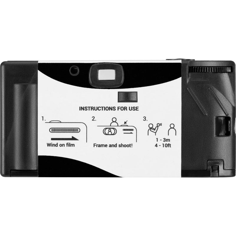 PRAKTICA Single Use Disposable Black & White Film Camera with Flash - Black - Single