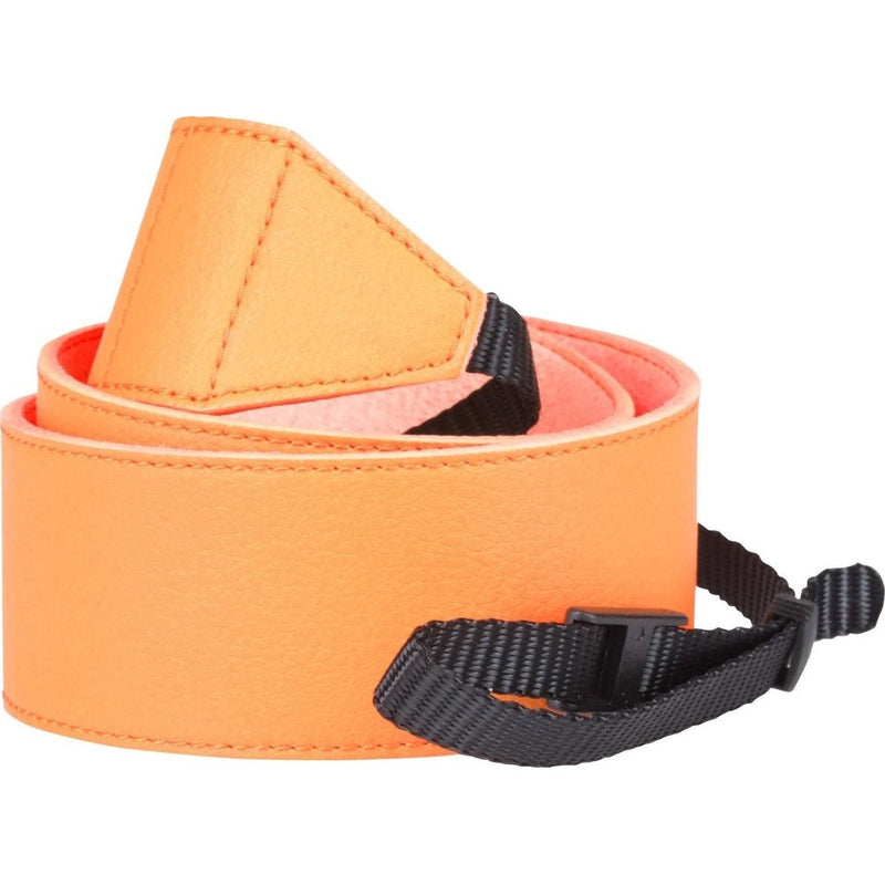 PRAKTICA Genuine Leather Camera Neck Strap 100mm Wide x 40mm - Orange
