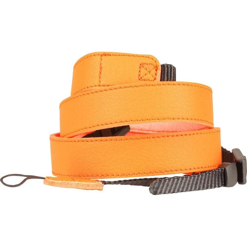 PRAKTICA Genuine Leather Camera Neck Strap 1070mm x 20mm Wide - Orange