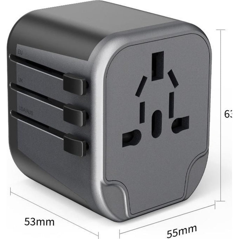 Maplin Worldwide Travel Adapter Wall Charger with 2x USB-A Ports - Pack of 2