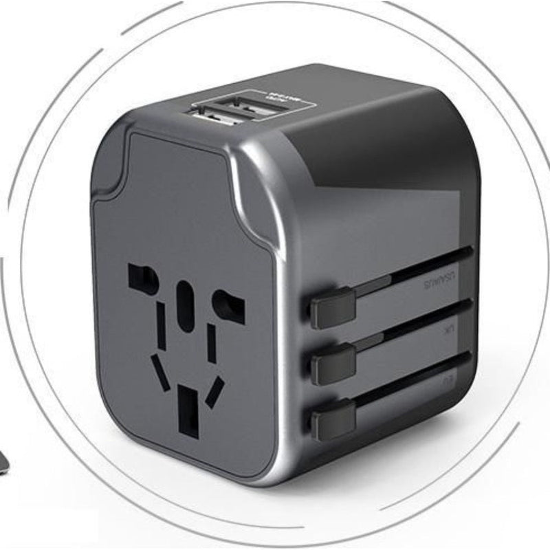 Maplin Worldwide Travel Adapter Wall Charger with 2x USB-A Ports - Pack of 2