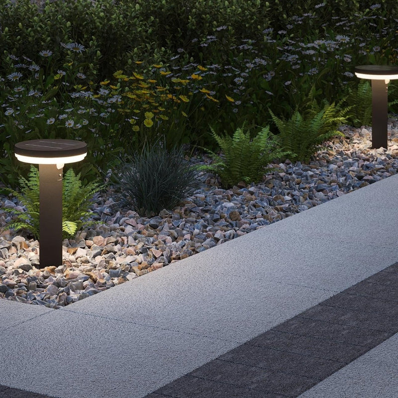 4lite Antheia IP54 Die-Cast Aluminium LED Solar Garden Spike Light with Built in PIR Motion Sensor - Pack of 3