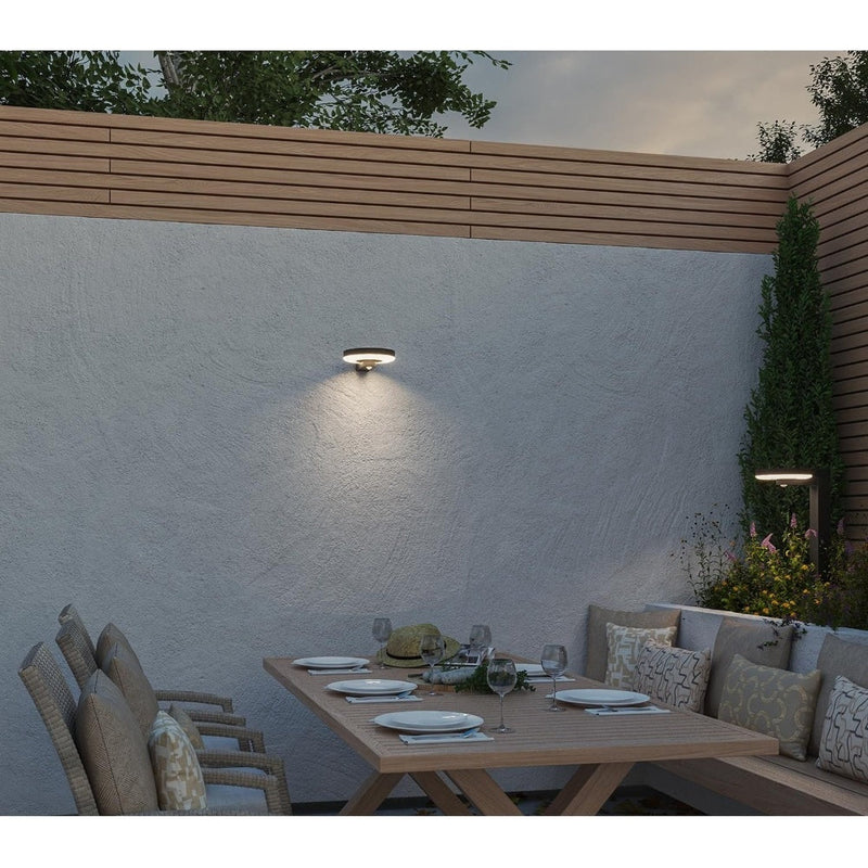 4lite Arundel Solar IP44 Die-Cast Aluminium LED Outdoor Wall Light with Built in PIR Motion Sensor - Pack of 2