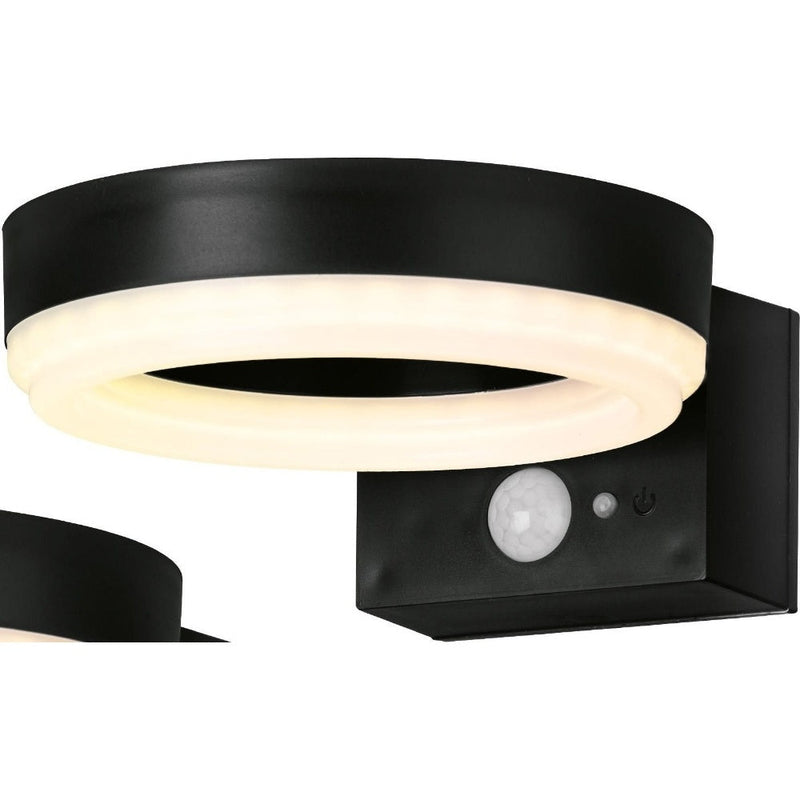 4lite Antheia Solar Sleek IP54 LED Outdoor Wall Light with Built in PIR Motion Sensor - Pack of 2