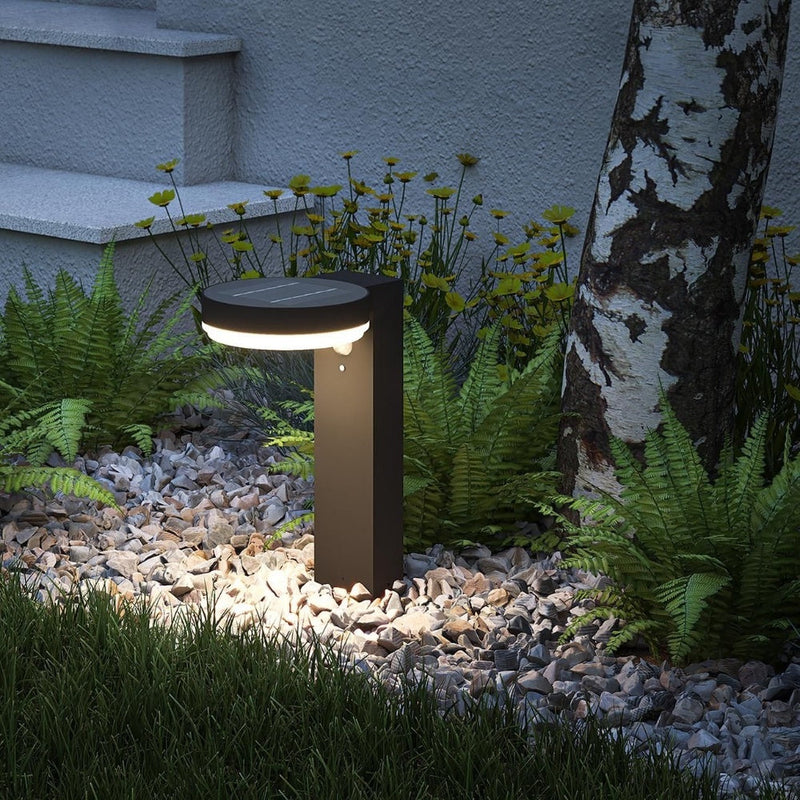 4lite Antheia Solar IP54 Die-Cast Aluminium LED Outdoor Step Light with Built in PIR Motion Sensor - Pack of 2