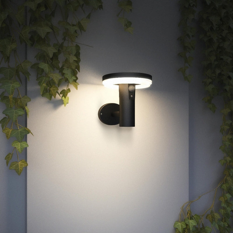 4lite Antheia Solar IP54 Die-Cast Aluminium LED Outdoor Wall Light with Built in PIR Motion Sensor - Pack of 2