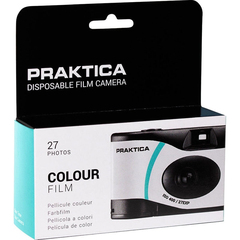 PRAKTICA Single Use Disposable Colour Film Camera with Flash - Green - Pack of 10