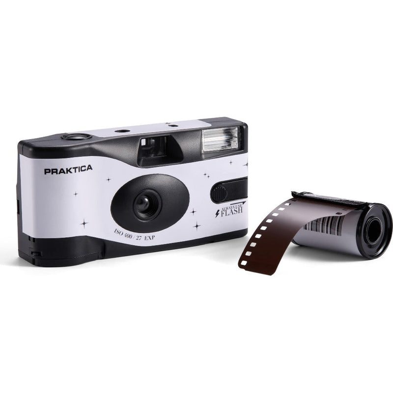 PRAKTICA Single Use Disposable Colour Film Camera with Flash - Wedding White - Pack of 2